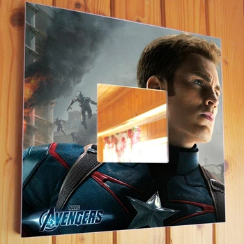 Декоративное зеркало "Капитан Америка. Мстители. Avengers. Marvel" для фанатов Марвел, украшение в спальню, детскую комнату