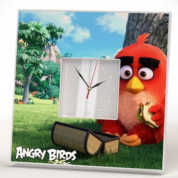 Часы "Герои мультфильма Angry Birds" украшение интерьера в детскую комнату, спальню, стильный подарок