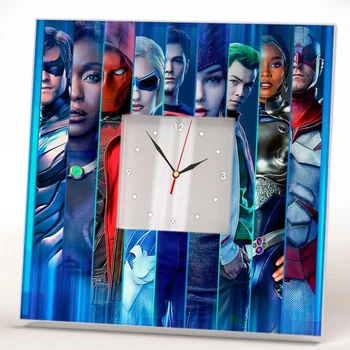 Часы "Герои сериала Титаны. Titans. DC Comics" сувенир фанатам комиксов и супергероев, украшение интерьера