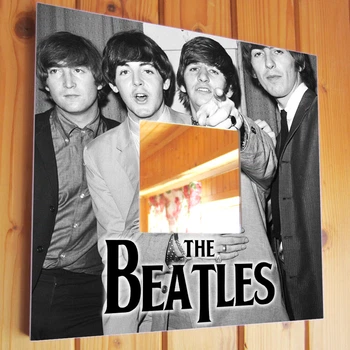Зеркало "The Beatles" авторский подарок для фанатов, музыкантов и любителей рок музыки, украшение в бар, клуб