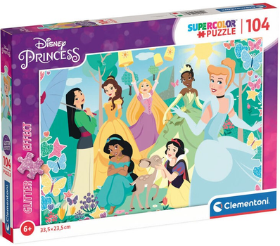 Puzzle Clementoni Princess z brokatem 104 elementy (8005125203468)