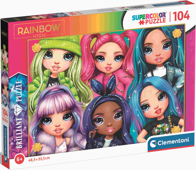 Puzzle Clementoni Brilliant Rainbow High 104 elementy (8005125203437)