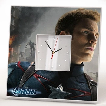 Часы "Капитан Америка. Мстители. Avengers. Marvel" для фанатов Марвел, украшение в спальню, детскую комнату