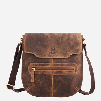 Torebka crossbody	damska ze skóry naturalnej Paolo Peruzzi T-61-HBR Brązowa (5904365077989)