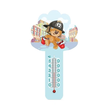 Термометр комнатный 18 см 0°C до +50°C картонный "Любимчик. Пожарник" (СП 300071)