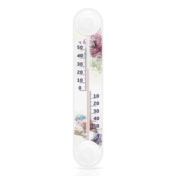 Термометр оконный (от -50 °C до +50 °C) 20.5 см белый Птички (СП 300166)