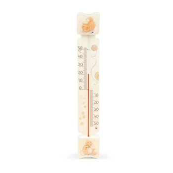 Термометр оконный "Универсальный" (от -50 °C до +50 °C) 20 см белый Котики (СП 300164)