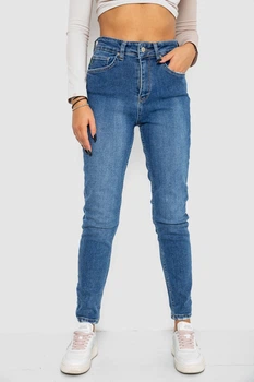 Джинсы женские стрейч Mom-fit, цвет синий, 244R1162, 27