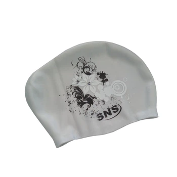 Шапочка для плавання для довгого волосся silver flowers SVN-1344