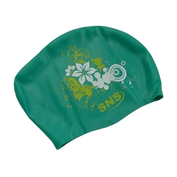 Шапочка для плавання для довгого волосся green flowers SVN-1349