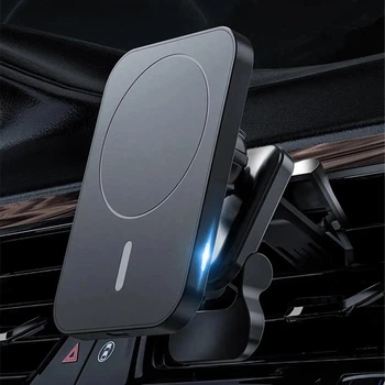Магнітний автотримач MagSafe 15W з бездротовою зарядкою Black