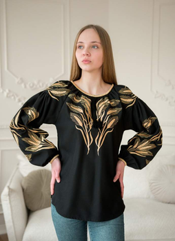 Жіноча вишиванка, блузка Vyshyvanka 56 "КОЛОСКИ", АРТ. 4636