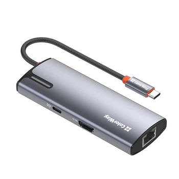 Док-станція ColorWay USB-C 6-в-1 Type C PD 100W/USB3.0х3/HDMI 4К/RJ45 (CW-HUB02) ( Сірий )