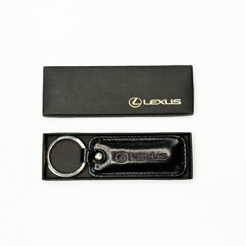 Кожаный прямоугольный брелок Lexus Black OT1100321L