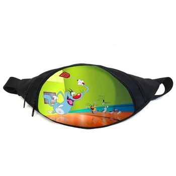 Поясная сумка бананка Огги и тараканы (GB- oggy and the cockroaches 05) Gear Bag черная