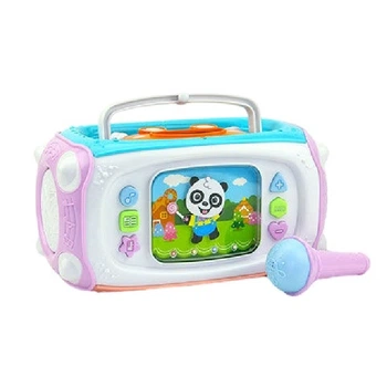 Детский игрушечный караоке Music Radio, подсветка, пианино, мелодии, барабаны, микрофон. Multicolor (152431)