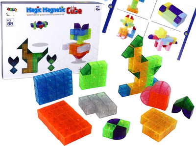 Klocki magnetyczne LEAN Toys Magic Cubes Magnetic 88 elementów (5905679071281)