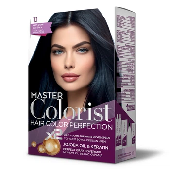 Фарба Master Colorist для волосся 1.1 Синьо-чорний 2x50 мл+2x50 мл+10 мл