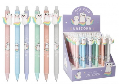 Набір ручок пиши-стирай Adar Cute Cats Unicorn Сині 36 шт (5901271596153)