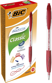 Набір олійних ручок BIC Atlantis Classic Червоні 12 шт (0070330136724)