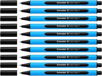 Набір кулькових ручок Schneider Slider Edge F Чорні 10 шт (4004675075642)