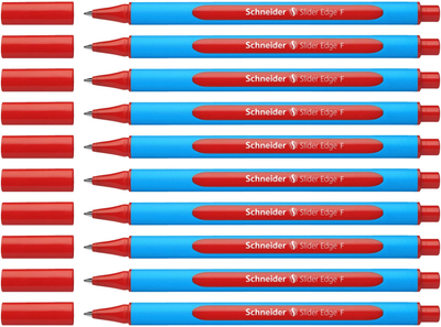 Набір кулькових ручок Schneider Slider Edge F Червоні 10 шт (4004675075673)