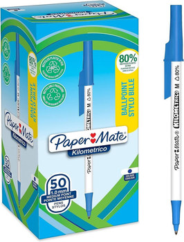 Набір кулькових ручок Paper Mate Kilometrico Сині 50 шт (3026981877025)