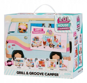 Zestaw do zabawy MGA L.O.L. Surprise Grill & Groove Camper 5 w 1 (10035051580642)