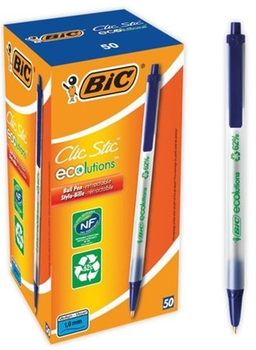 Набір кулькових ручок BIC Ecolutions Clic Stick Сині 50 шт (3086123175907)