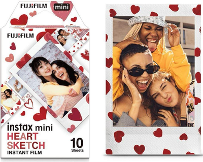 Фотобумага Fujifilm INSTAX MINI HEART SKETCH картридж для Instax mini 9, 8, 11, 12, 40, 50s, 70, 90, 99, 25s, liplay, evo, link, share sp-1, sp-2, polaroid 300