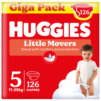 Підгузки Huggies Little Movers Giga Розмір 5 11-25 кг 126 шт (5029053583419)