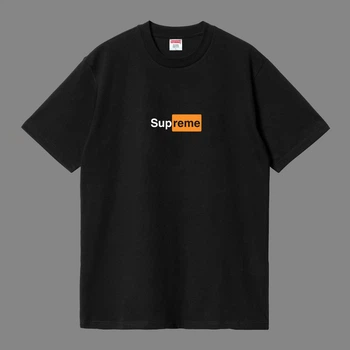 Футболка унисекс с известной надписью Supreme размер L черного цвета
