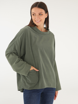 Bluza damska bez kaptura oversize Unisono 170-1110-1 M Zielona (5906140621592)