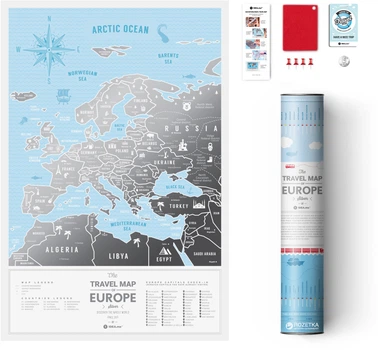 Скретч-карта Европы 1DEA.me Travel Map Silver (SE)