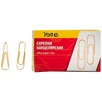 Скрепки 28мм круглые, треугольное золото YONE YY-003G 1-626А (24806)