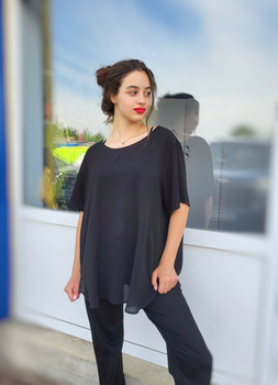 Блузка женская Oversize однотонная Only Черная 12875 3XL (52)