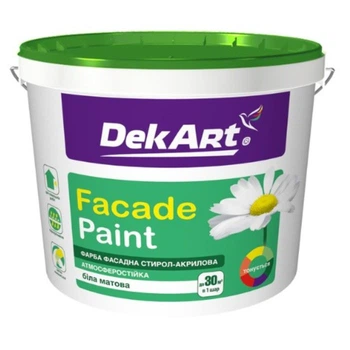 Краска фасадная "Facade Paint", белая матовая "DekArt" -12,6 кг