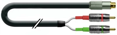 Кабель видео Y/C (S-Video) S-Video 4pin (miniDIN4) штекер / 2х RCA штекер (1 м.п.) ∅3.4x7.0 (1T-V15-01)