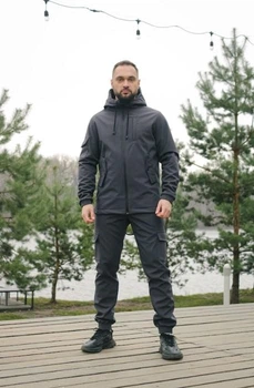 Мужской костюм куртка и штаны утепленный флисом Soft shel Intruder 0212 S Серый ( IN - 0212/04 A )