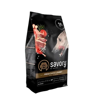 Сухой корм для взрослых собак всех пород Savory Adult All Breeds Fresh Duck and Rabbit со свежим мясом утки и кролика 12 кг (30181)