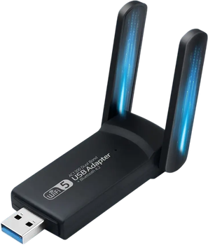 Двухдиапазонный USB WiFi адаптер высокоскоростной 1300Mbps 2.4GHz/5GHz 802.11ac MIMO с Bluetooth 4.1 антеннами (478131-Prob)