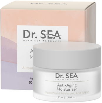 Увлажняющий Anti-Aging крем для лица Dr. Sea с комплексом Glycotensyl и Гиалуроном SPF15 50 мл (7293720020714)