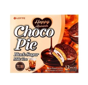 Шоколадное пирожное Lotte Choco Pies Black Sugar Milk Tea Choco Pie 336г