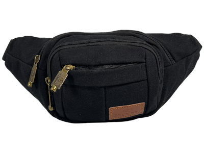 Сумка-бананка на три відділення з застібкою на блискавці, чорна Goldbe!