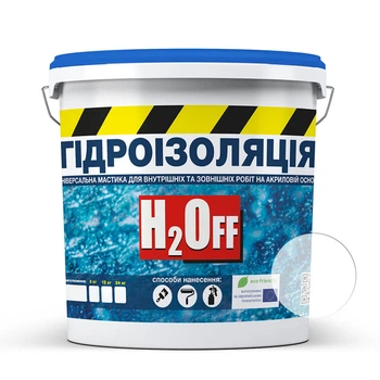 Рідка гідроізоляція універсальна акрилова фарба мастика H2Off SkyLine Прозора 1 кг