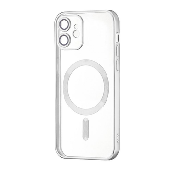 Чохол силіконовий протиударний WAVE Metal Color Case with MagSafe + захист камери для Apple iPhone 11 (6.1") Silver