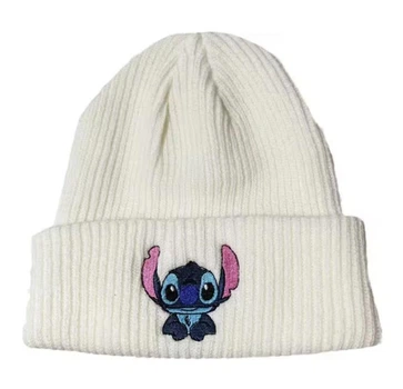 В'язана тепла шапка дитяча Disney Stitch, Стич. Біла 50-62