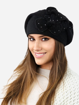 Beret damski Kamea K.23.034.08 54-60 Czarny (5903246781571)