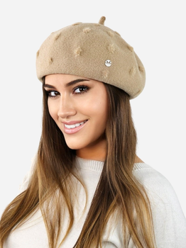 Beret damski Kamea K.23.037.68 54-60 Piaskowy (5903246782738)