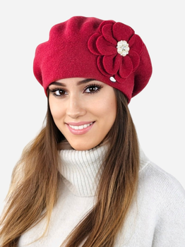 Beret damski Kamea K.23.023.21 54-60 Czerwony (5903246777796)